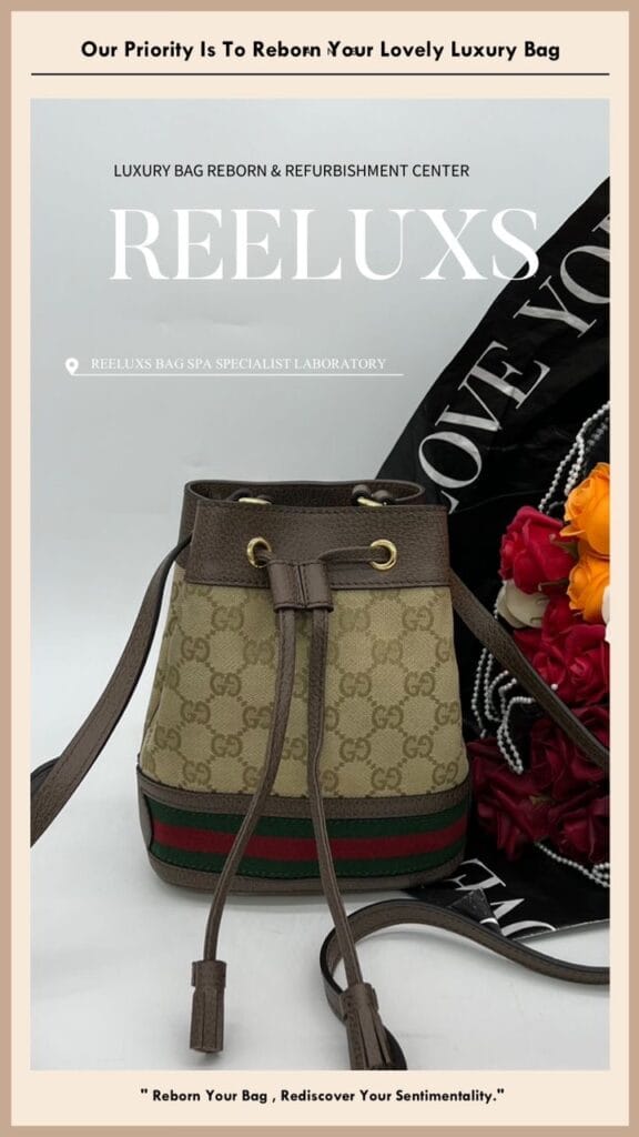 GG Beige Dark Brown Shoulder Bag Customized To Ophidia GG Mini Bucket… — frame 5