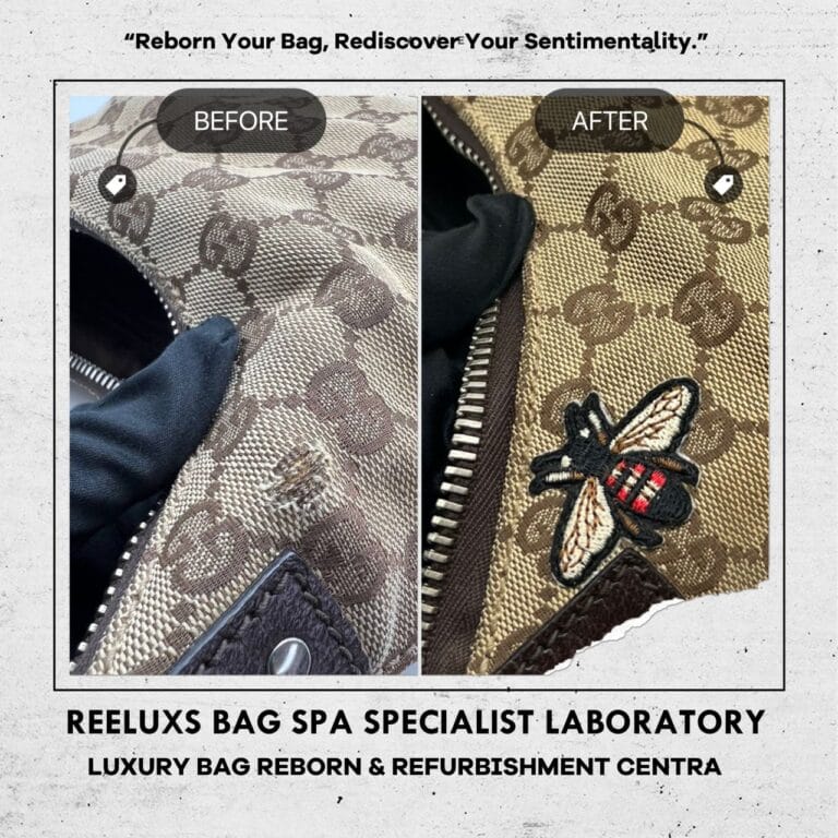 GUCCI Icon Bit Hobo Shoulder Bag Color Faded Fabric Damaged Customise Add Bee Repairing
