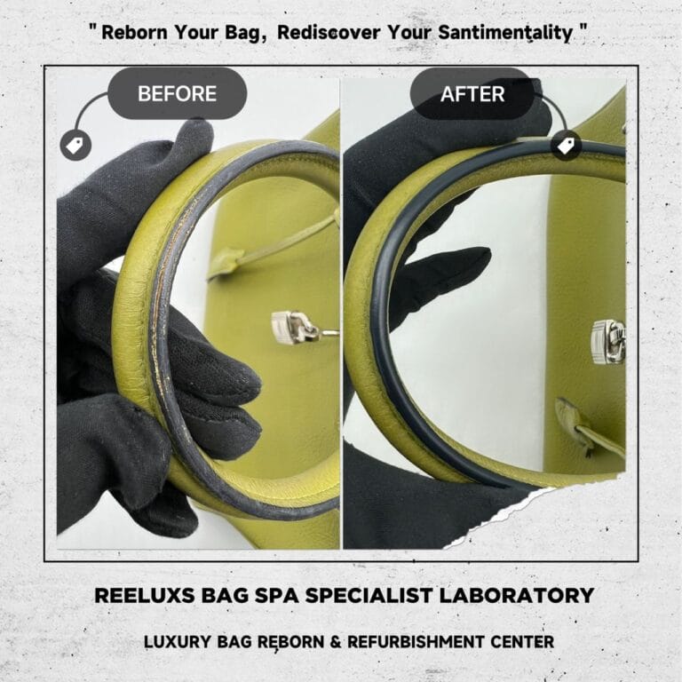 HERMERS Vert Yucca Green Collar Broken Bag Handle Oil Edge Cracked & Damaged Replacement