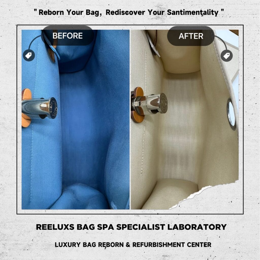 Herbag Blue Color Handbag Fabric Color Faded Color Stain Changed To Cil… — frame 12