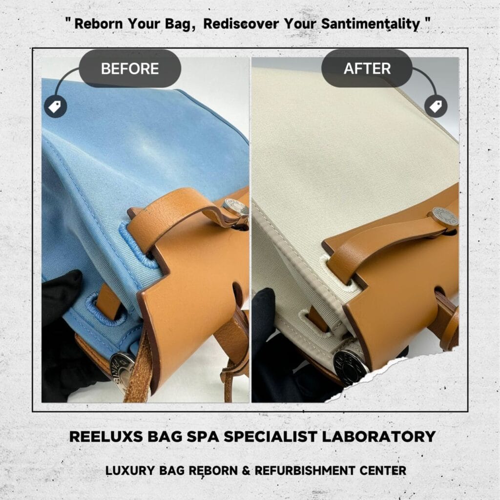 Herbag Blue Color Handbag Fabric Color Faded Color Stain Changed To Cil… — frame 3