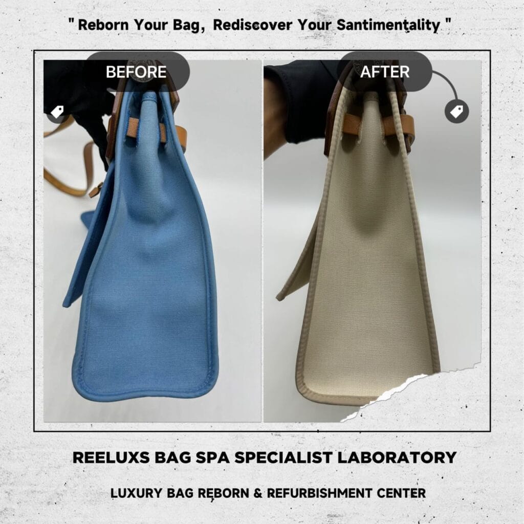 Herbag Blue Color Handbag Fabric Color Faded Color Stain Changed To Cil… — frame 6