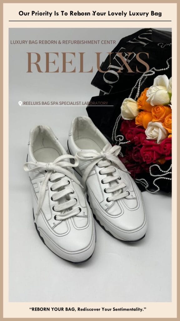 New Trail White Sneaker Color Faded Black Stain Problem — frame 6