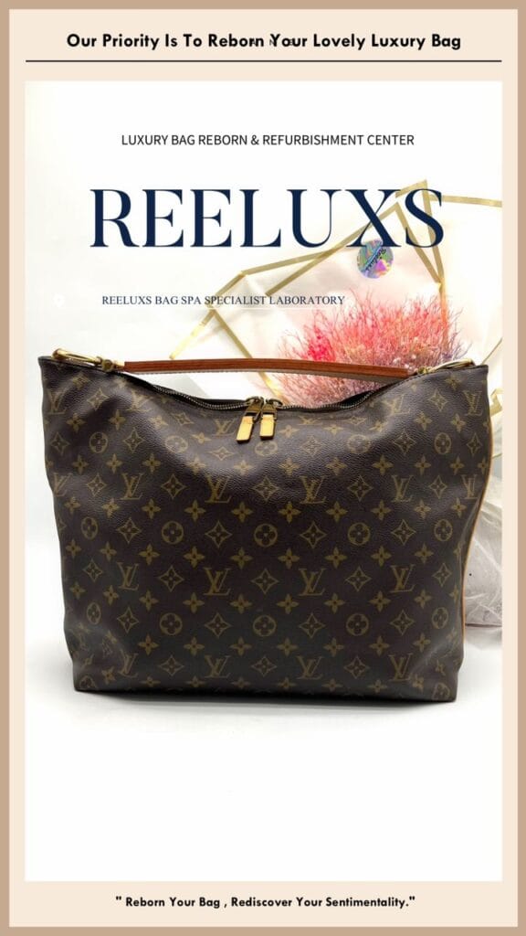 LOUIS VUITTN Sully Monogram Canvas Handbag Entire Vachetta Fully Stain Scratches & Damaged Replacement — frame 9