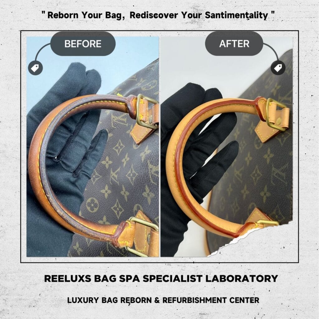 Alma PM Monogram Canvas Handbag Color Faded Entire Vachetta Fully Stain &… — frame 5