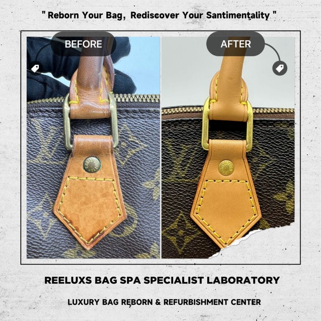 Alma PM Monogram Canvas Handbag Color Faded Entire Vachetta Fully Stain &… — frame 6
