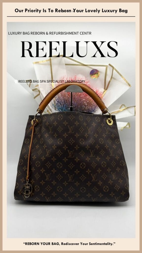 Artsy Handbag Monogram Canvas Interior Suede Leather Damaged & Tear Off — frame 5