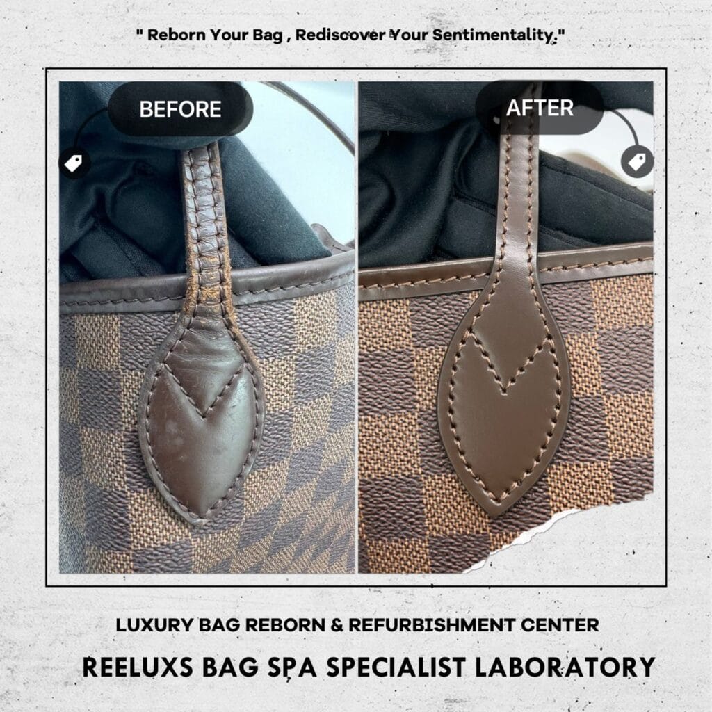 Damier Ebene Canvas Neverfull PM Bag Mold Spot Problem Entire Vachetta Cracked & Broken Oxidation Repl — frame 11