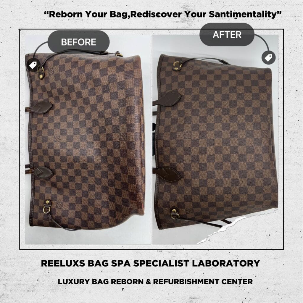 Damier Ebene Canvas Neverfull PM Bag Mold Spot Problem Entire Vachetta Cracked & Broken Oxidation Repl — frame 1