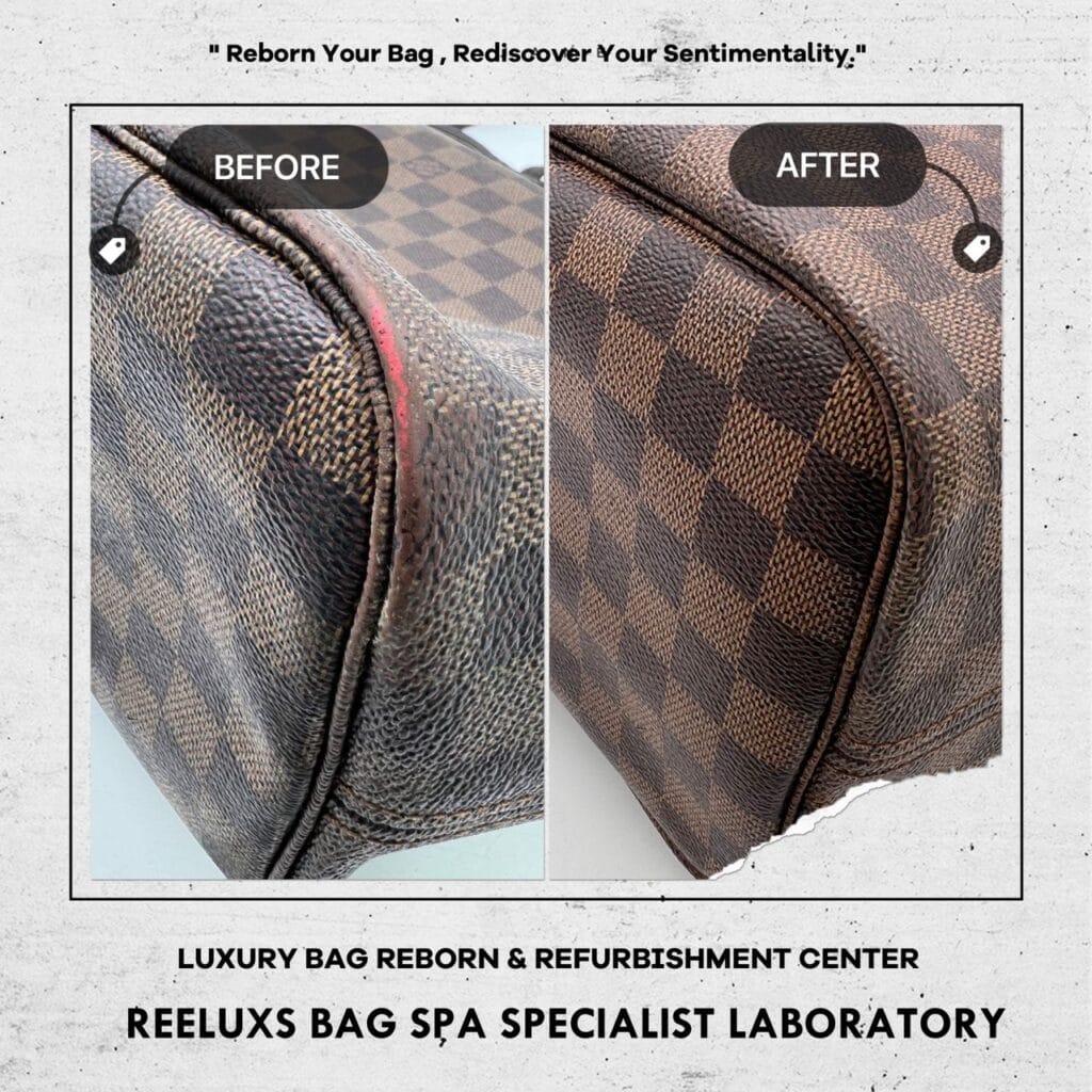 Damier Ebene Canvas Neverfull PM Bag Mold Spot Problem Entire Vachetta Cracked & Broken Oxidation Repl — frame 6