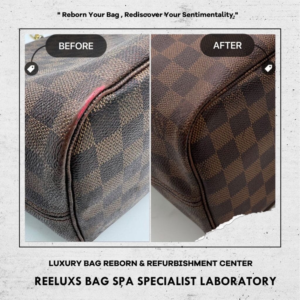 Damier Ebene Canvas Neverfull PM Bag Mold Spot Problem Entire Vachetta Cracked & Broken Oxidation Repl — frame 8