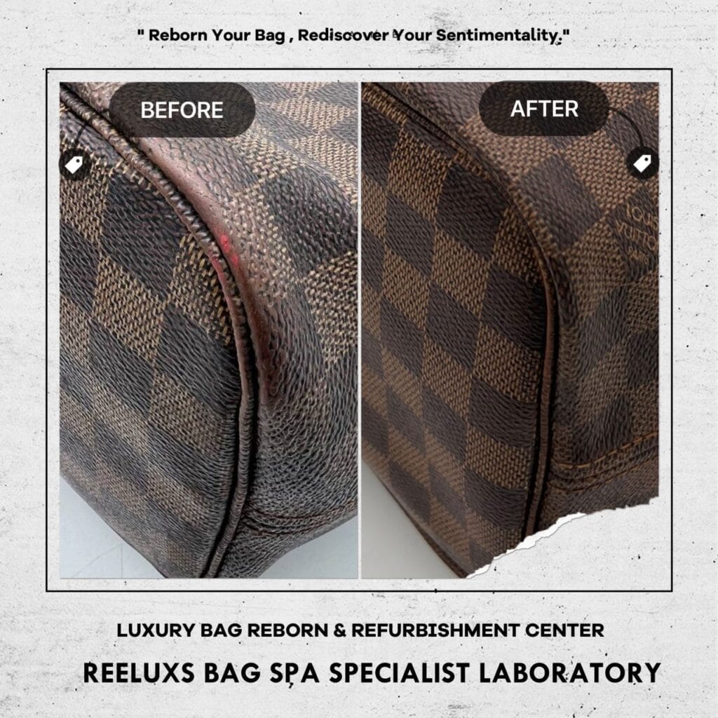 Damier Ebene Canvas Neverfull PM Bag Mold Spot Problem Entire Vachetta Cracked & Broken Oxidation Repl — frame 10