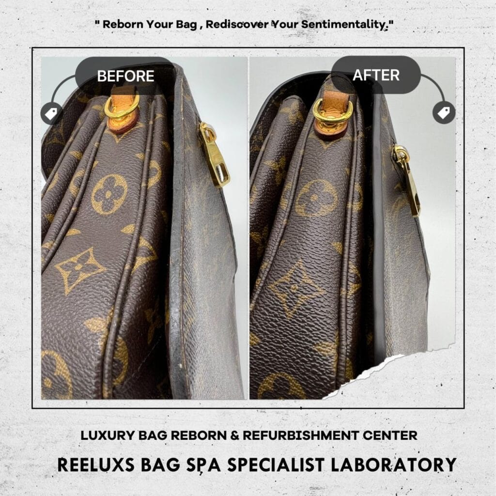 Metis Monogram Canvas Color Faded Oil Edge Cracked Damaged & Lock Vachetta… — frame 3