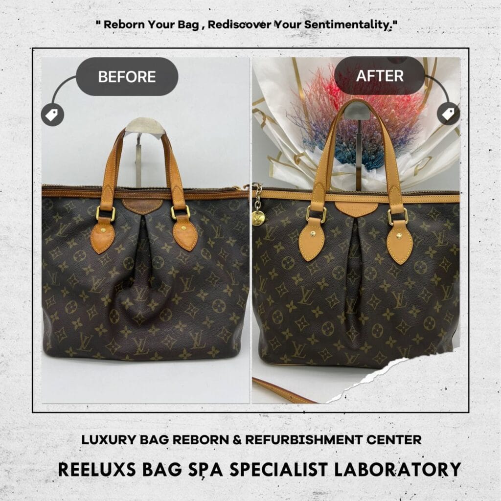 Monogram Canvas Palermo PM Corner Damaged Entire Vachetta Fully Scratch & Tear… — frame 1