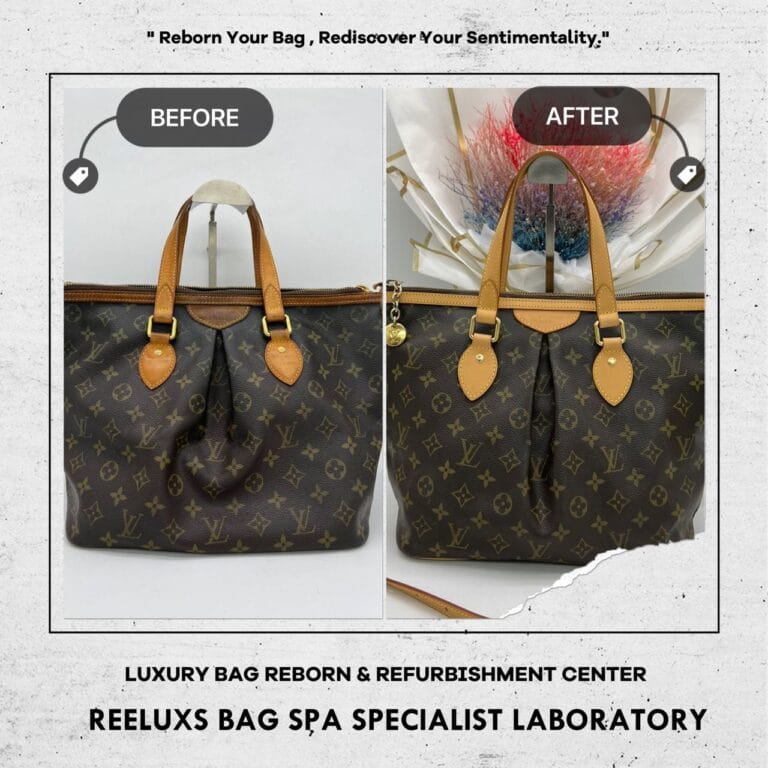 Louis Vuitton Monogram Canvas Palermo PM Corner Damaged Entire Vachetta Fully Scratch & Tear Off Oxidation Refurbishment