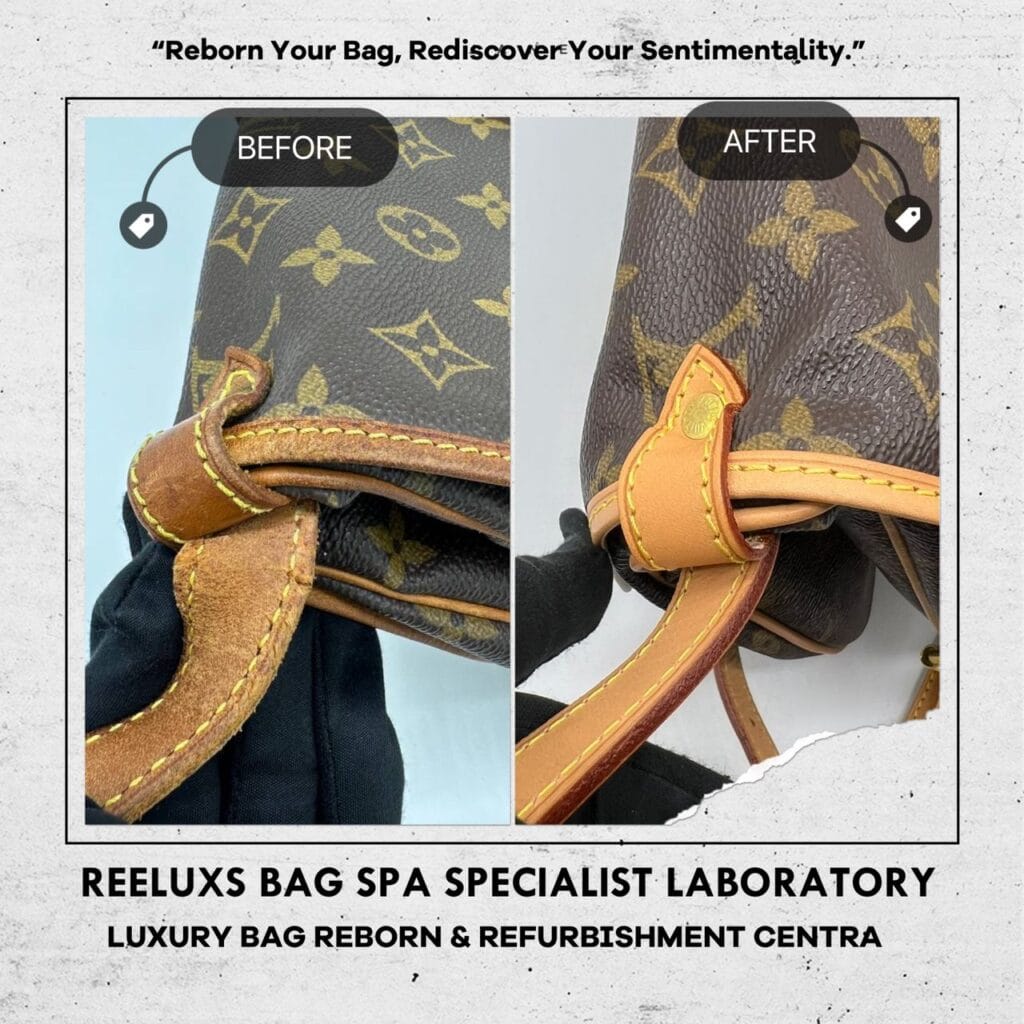 Monogram Canvas Saumur 30 Messenger Bag Entire Vachetta Fully Stain Cracked &… — frame 5