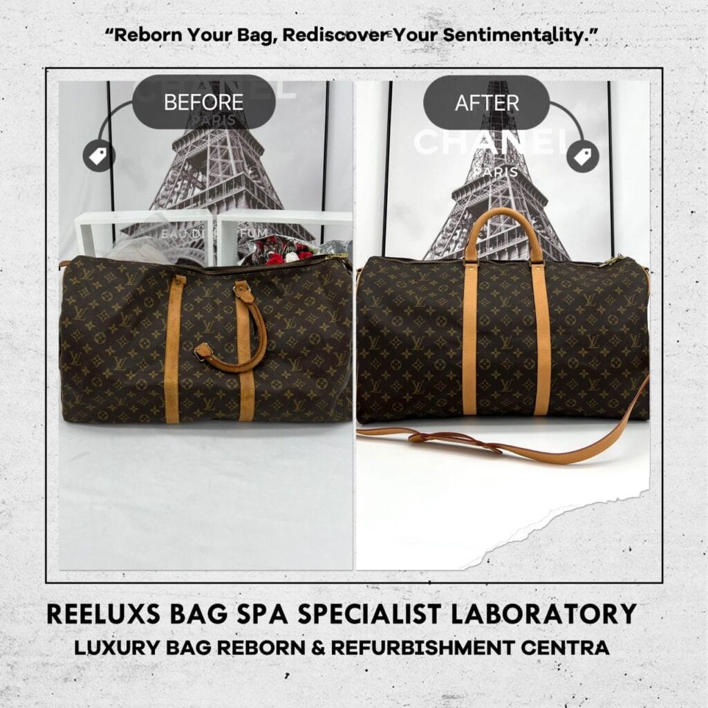 Monogram Keepall Travel Bag Customized Bandoulière Long Starp Design Entire Vachetta Fully… — frame 2