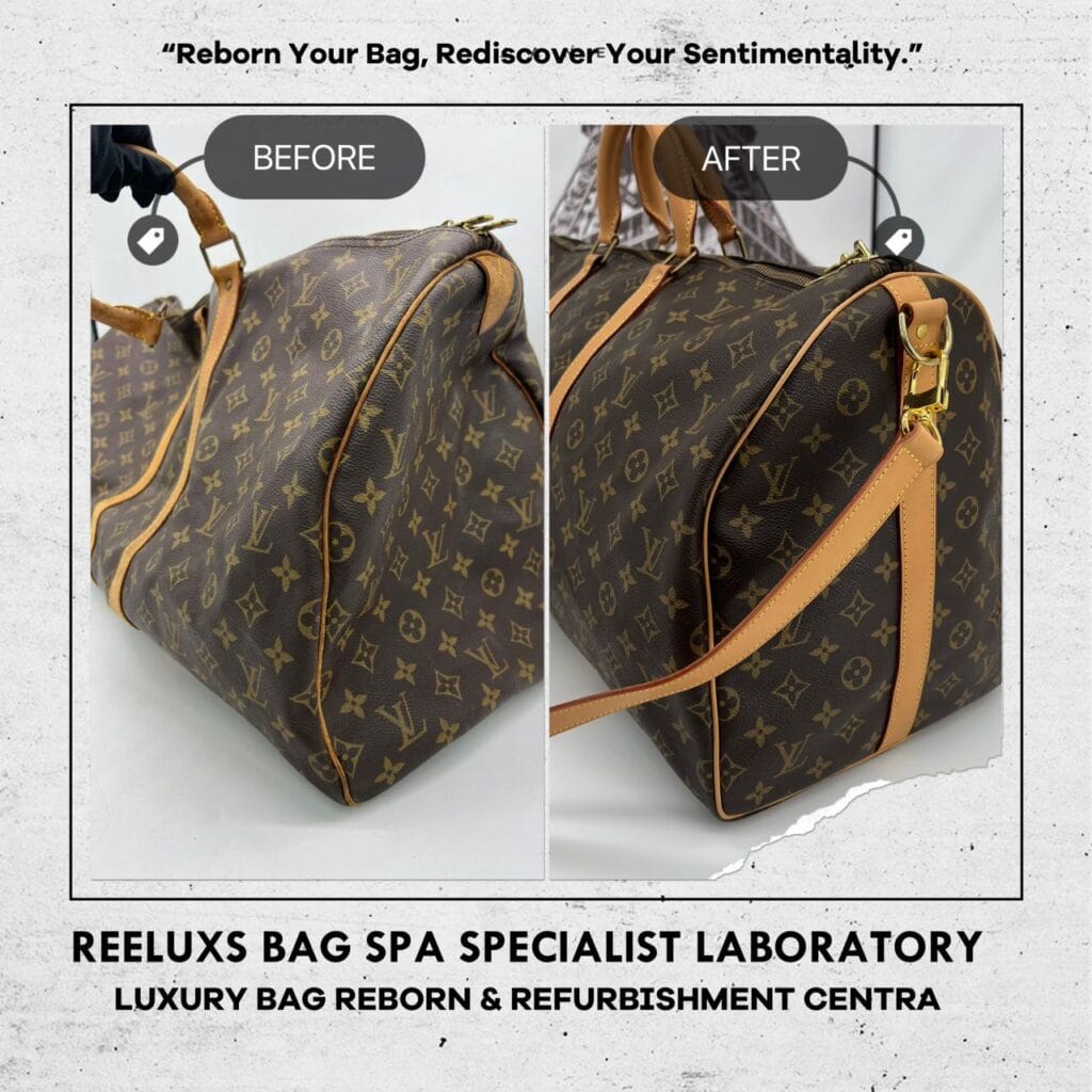 Monogram Keepall Travel Bag Customized Bandoulière Long Starp Design Entire Vachetta Fully… — frame 3