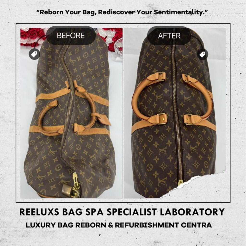 Monogram Keepall Travel Bag Customized Bandoulière Long Starp Design Entire Vachetta Fully… — frame 1