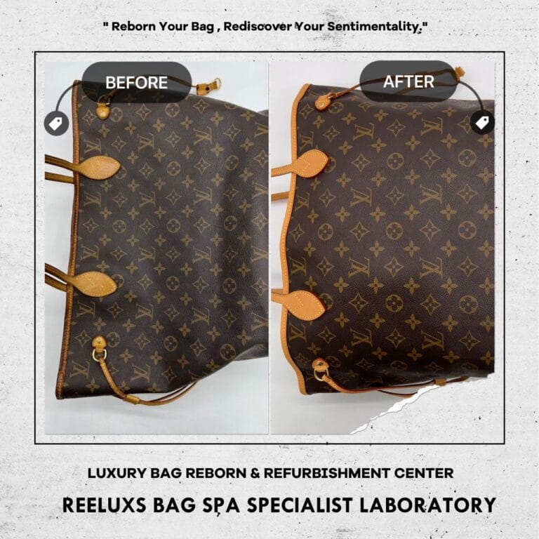 Louis Vuitton Monogram Neverfull PM Pocket Coating Layer Peel Off Removal & Entire Vachetta Oxidation Replacement