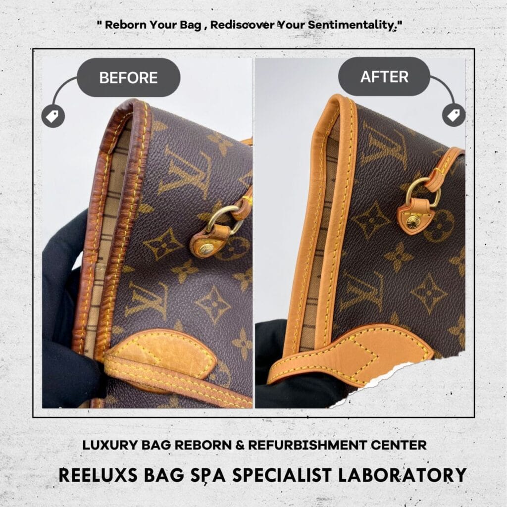 Monogram Neverfull PM Pocket Coating Layer Peel Off Removal & Entire Vachetta… — frame 3