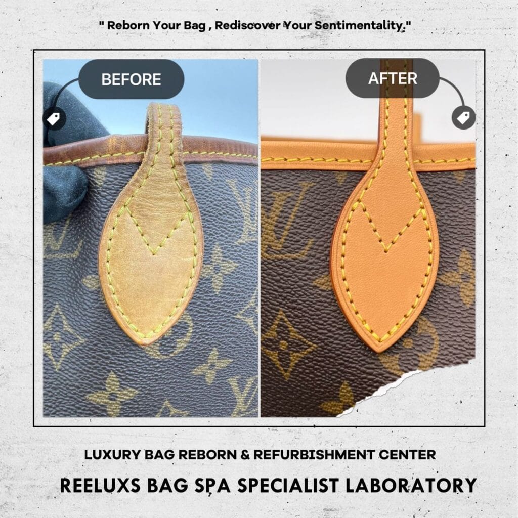 Monogram Neverfull PM Pocket Coating Layer Peel Off Removal & Entire Vachetta… — frame 4