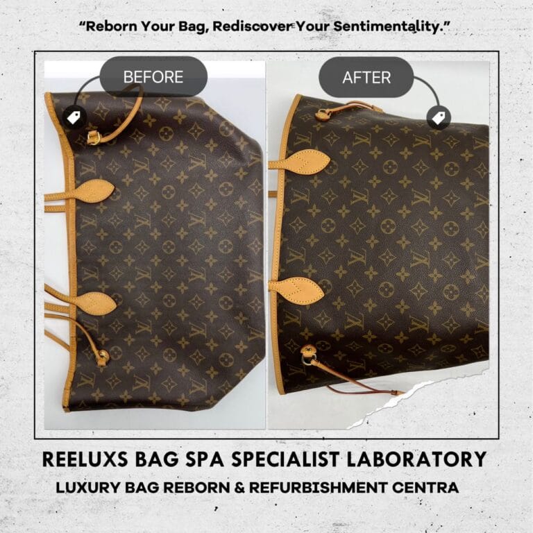 Louis Vuitton Neverfull Monogram Canvas Handbag Color Faded Entire Vachetta Fully Stain Cracked & Damaged Replacement