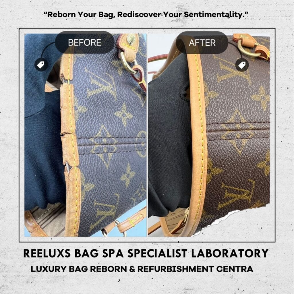 Neverfull Monogram Canvas Handbag Color Faded Entire Vachetta Fully Stain Cracked &… — frame 3
