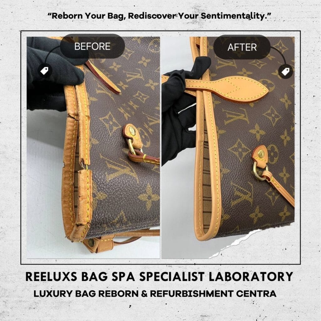 Neverfull Monogram Canvas Handbag Color Faded Entire Vachetta Fully Stain Cracked &… — frame 4