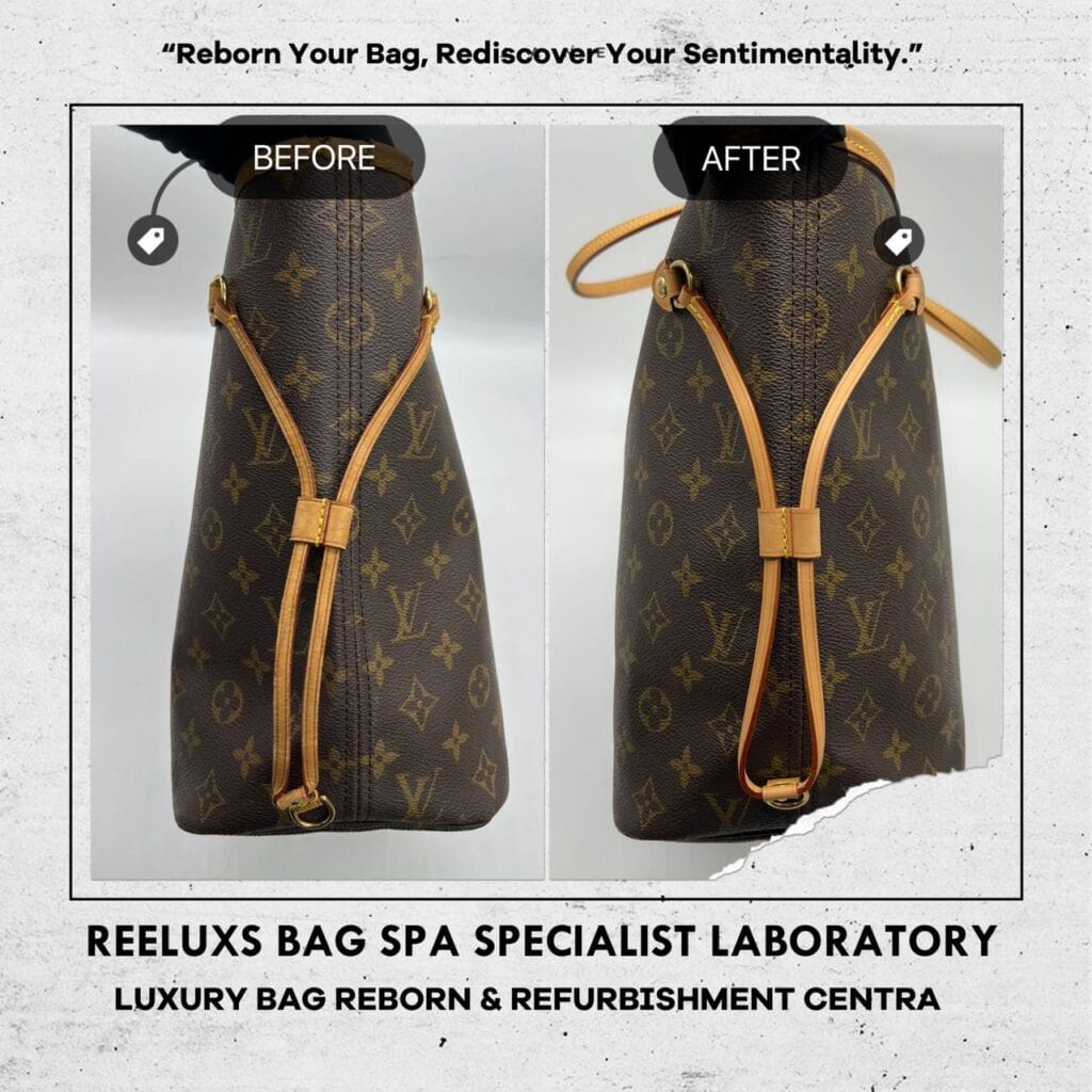 Neverfull Monogram Canvas Handbag Color Faded Entire Vachetta Fully Stain Cracked &… — frame 5