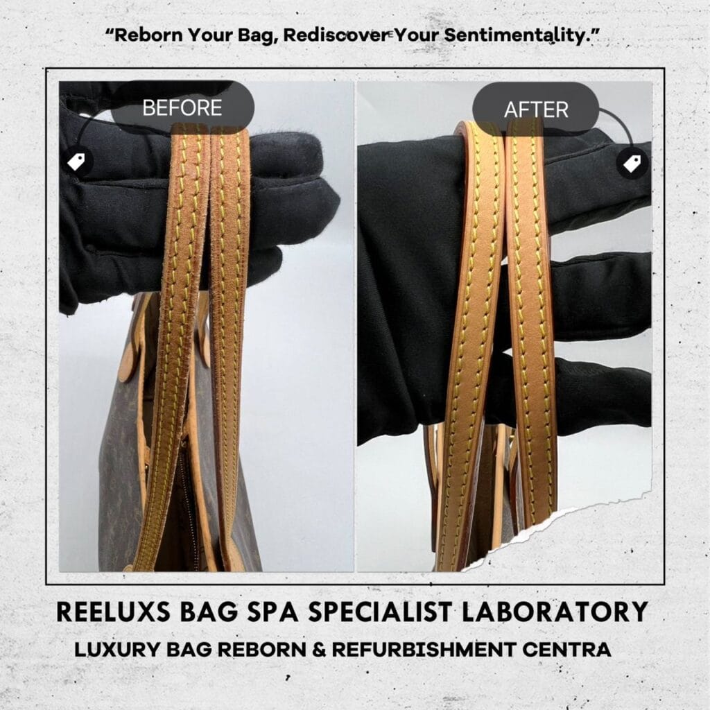 Neverfull Monogram Canvas Handbag Color Faded Entire Vachetta Fully Stain Cracked &… — frame 6