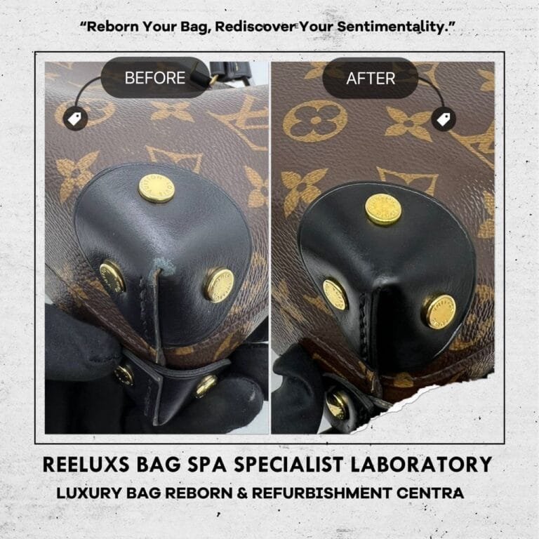 Louis Vuitton Petite Malle Souple Monogram Canvas Handbag Corner Leather Damaged Restoration Metal Tarnish & Faded 24K Metal Gold Re-plating