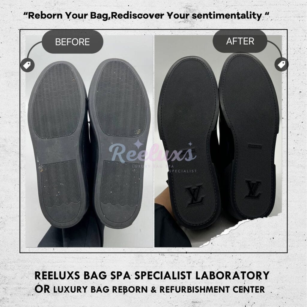 Sneakers Black Leather Sole Faded Leather Scratches Logo Damaged Convex Black — frame 4
