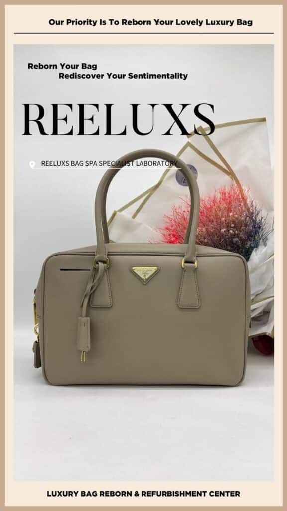 Bauletto Saffiano White Color Handbag Chemical Damaged Problem Changed To Khaki Color — frame 12