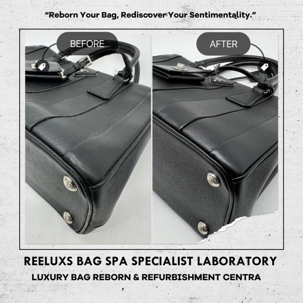 Double Zip Black Leather Handbag Color Faded Restoration & Leather Hook Two… — frame 4