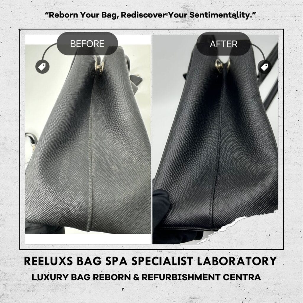 Double Zip Black Leather Handbag Color Faded Restoration & Leather Hook Two… — frame 5