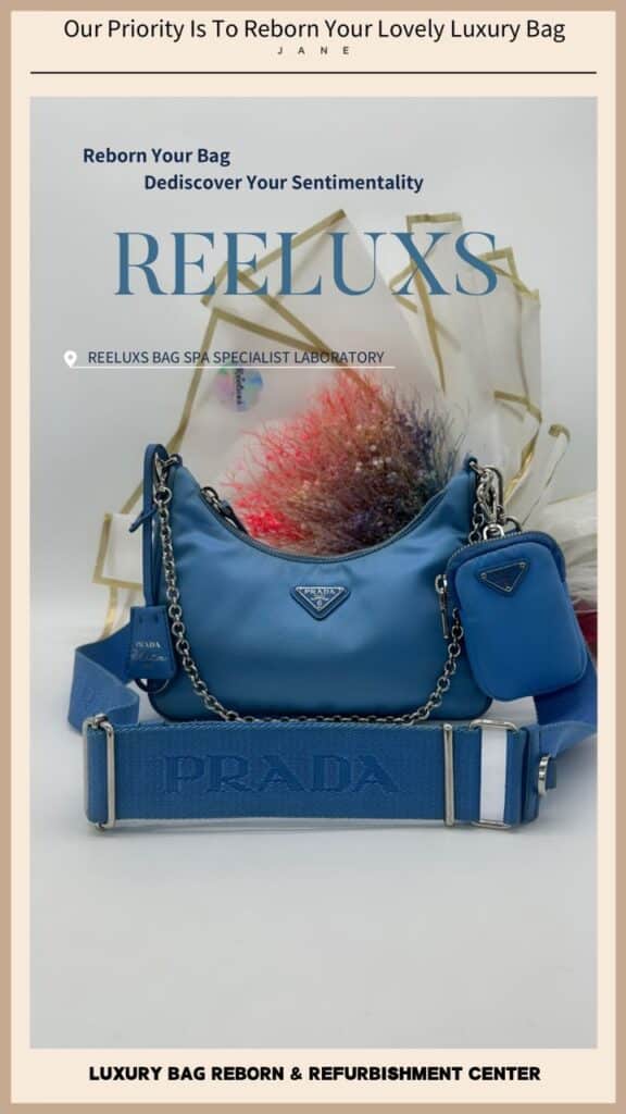 Re-Edition 2005 Re-Nylon Blue Bag Yellowish Stain Mark — frame 2