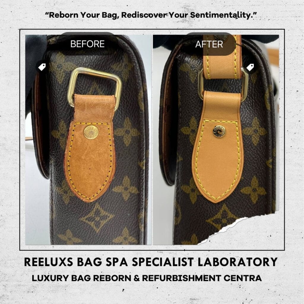 Vintage Monogram Saint Cloud PM Shoulder Bag Vachetta Hook Color Faded Long Strap Broken Replacement — frame 1