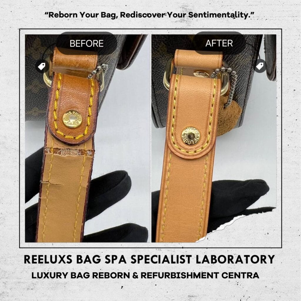 Vintage Monogram Saint Cloud PM Shoulder Bag Vachetta Hook Color Faded Long Strap Broken Replacement — frame 4