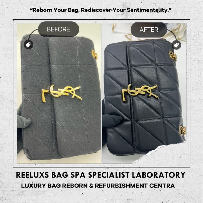 YSL SAINT LAURENT Small Jamie Chain Patchwork Fabric Bag Corner Damaged Entire Fabric Cracked & Broken Changed To Black Leather Refurbishment