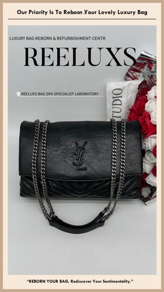 YSL Saint Laurent Niki Medium Vintage Calf Leather Handbag Corner Faded Handle… — frame 5