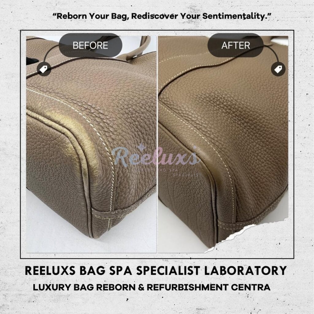 Garden Party Tote Bag Color Damaged Leather Peel Off Restoration & Zip… — frame 3