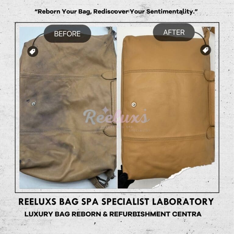 Longchamp Le Pliage Club Baby Cognac Color Bag Corner Damaged Heavy Color Transfer Problem Restoration