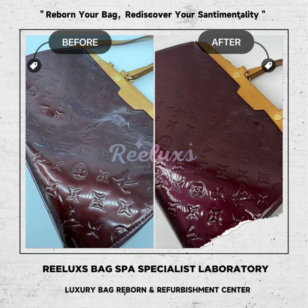 Brea Maroon Color Two Way Handbag Patent Color Mold Spot Problem Oxidation — frame 2