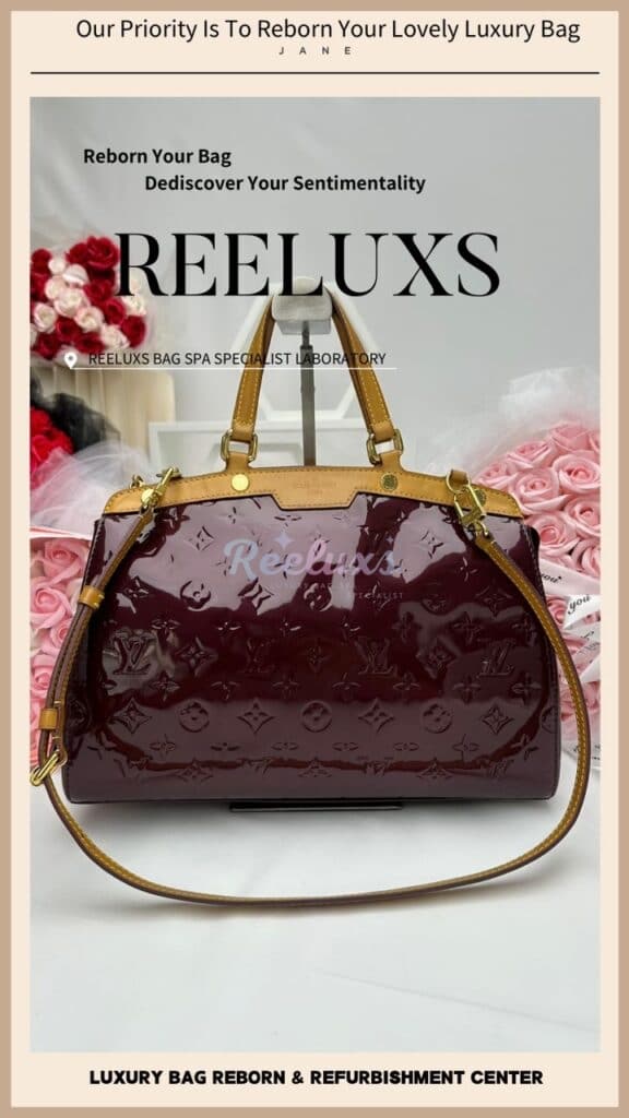 Brea Maroon Color Two Way Handbag Patent Color Mold Spot Problem Oxidation — frame 7