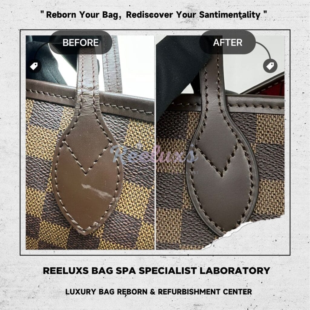 Damier Ebene Canvas Shoulder Bag Entire Leather Scratches Side Puller Broken — frame 2