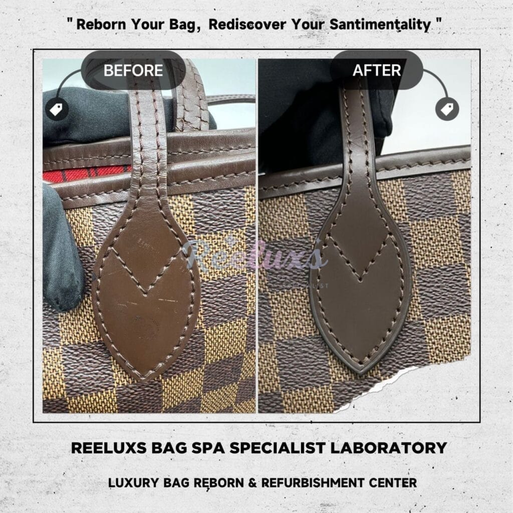 Damier Ebene Canvas Shoulder Bag Entire Leather Scratches Side Puller Broken — frame 3