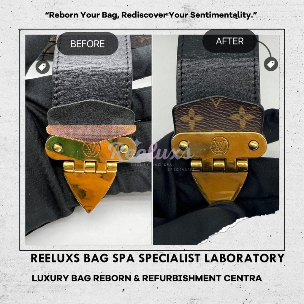 Monogram Canvas Petite Malle Shoulder Bag Lock Canvas Cracked & Damaged — frame 2
