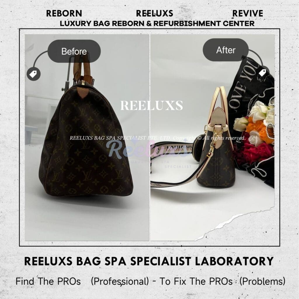 Monogram Keepall Handbag Vachetta Fully Stain & Scratches Customized To Neverfull BB… — frame 4