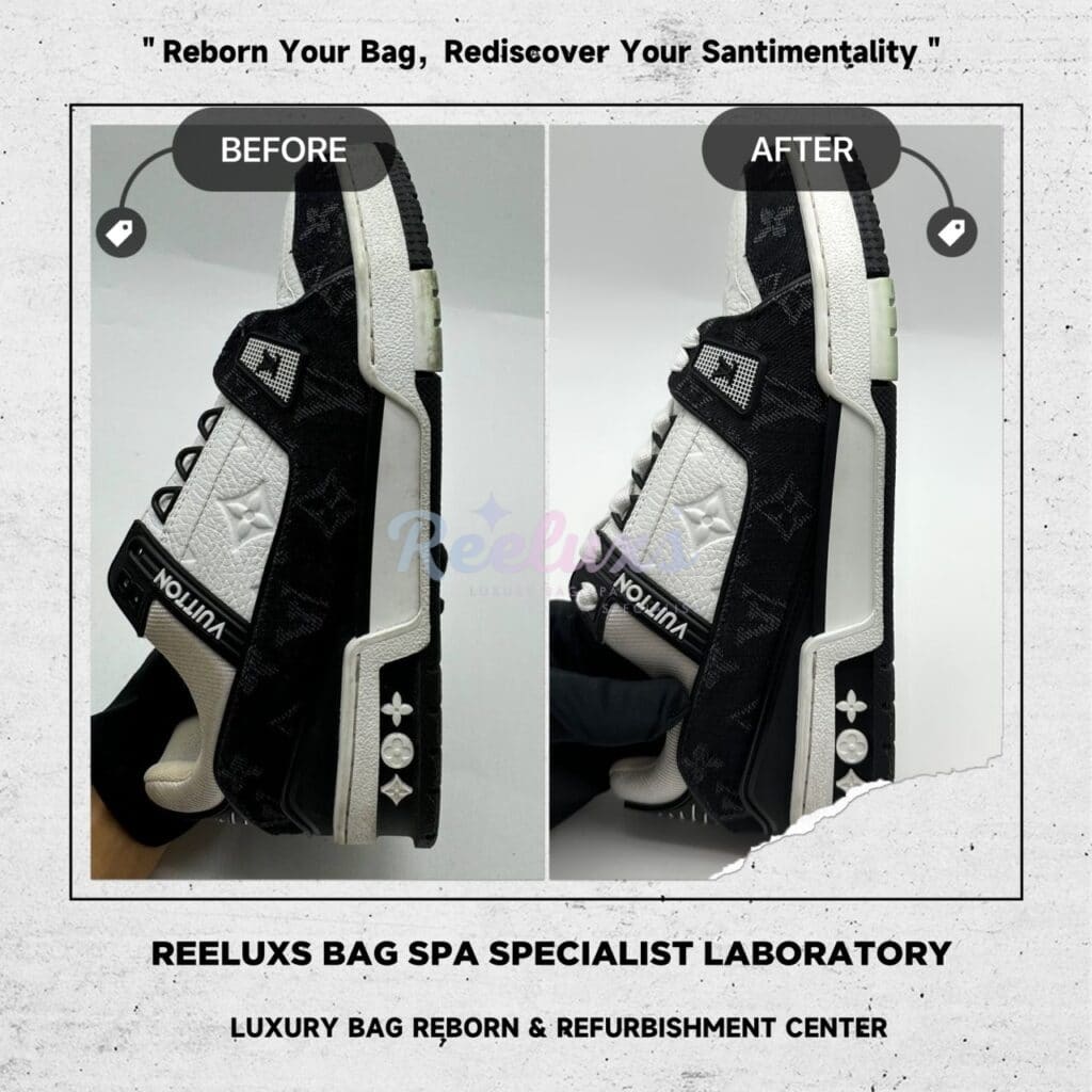 Trainer Sneaker Denim Noir Black Leather Yellowish Problem — frame 5